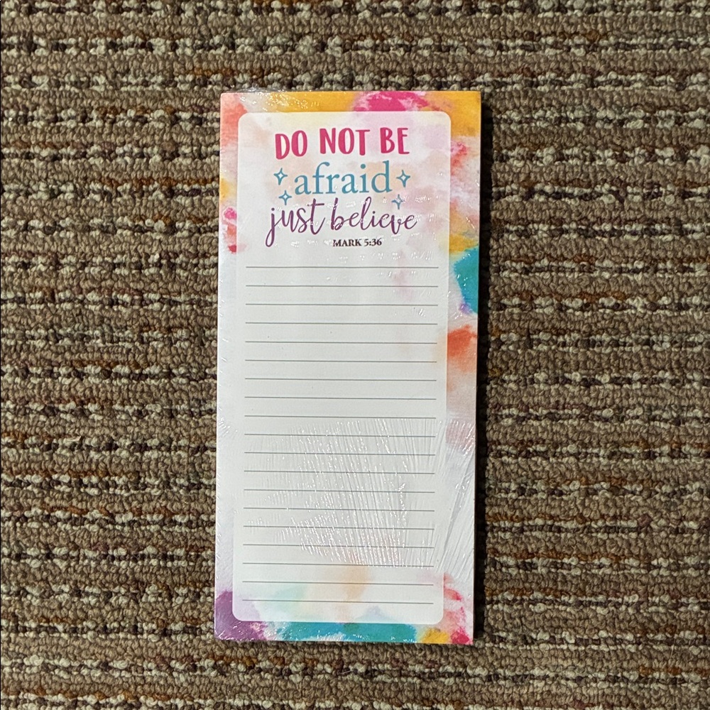 5/$25 CrownJewlz Colorful Inspirational list pad 50 sheets NWT stocking stuffers